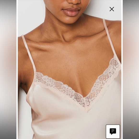 NWT Etam Sz XL Womens Lace Milky 100% Silk Camisole Pajama Lounge Intimates $69! - Picture 4 of 13